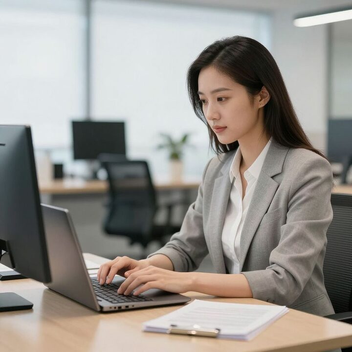 Femme professionnelle au bureau menopause et travail
